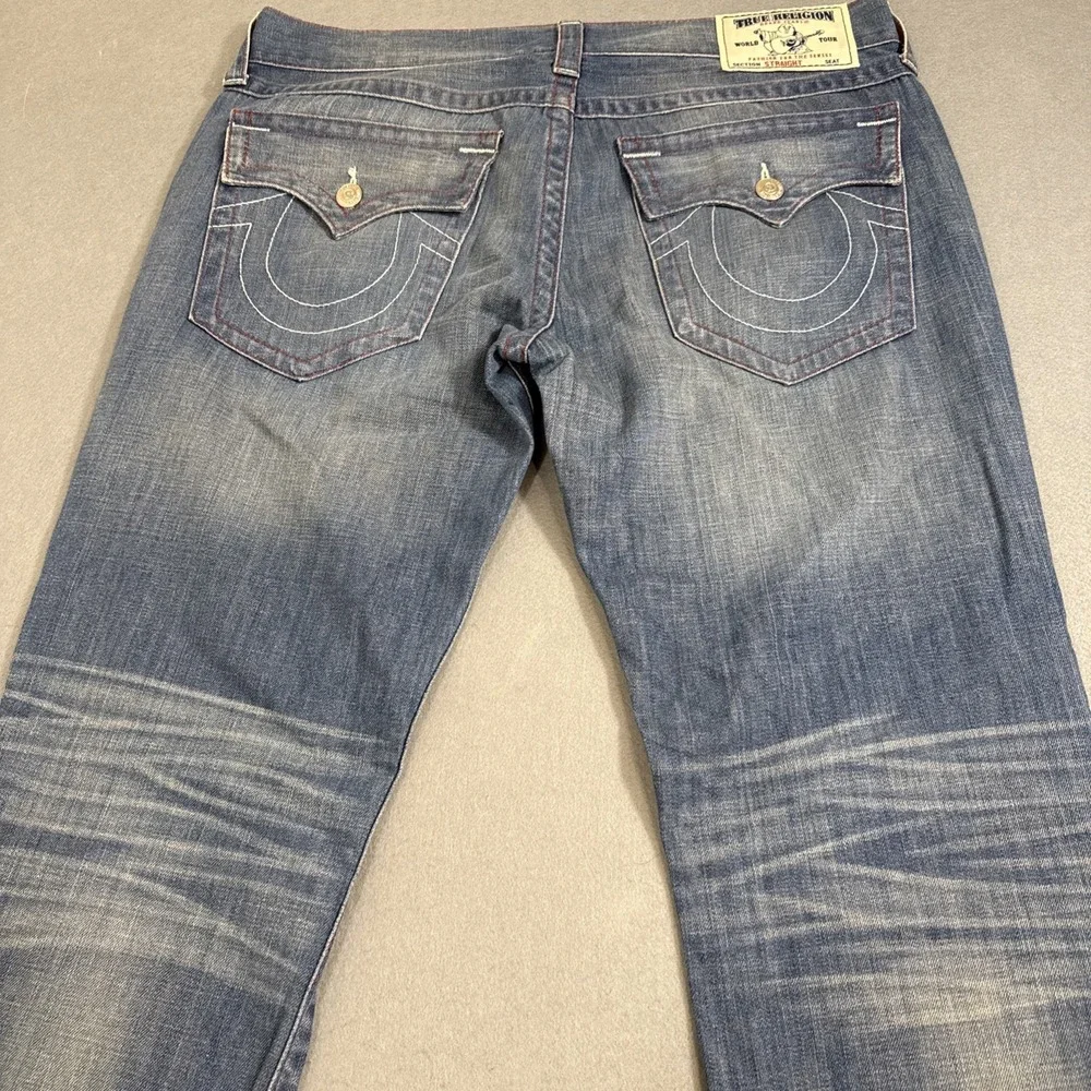 True Religion MENS 38X32‎  W/Flap CXLM DRAGONFISH STRAIGHT JEANS